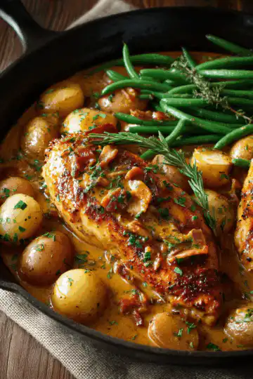 Honey Mustard Chicken, Beans and Potatoes