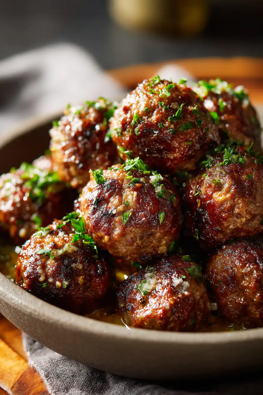 Keto Garlic Butter Meatballs 