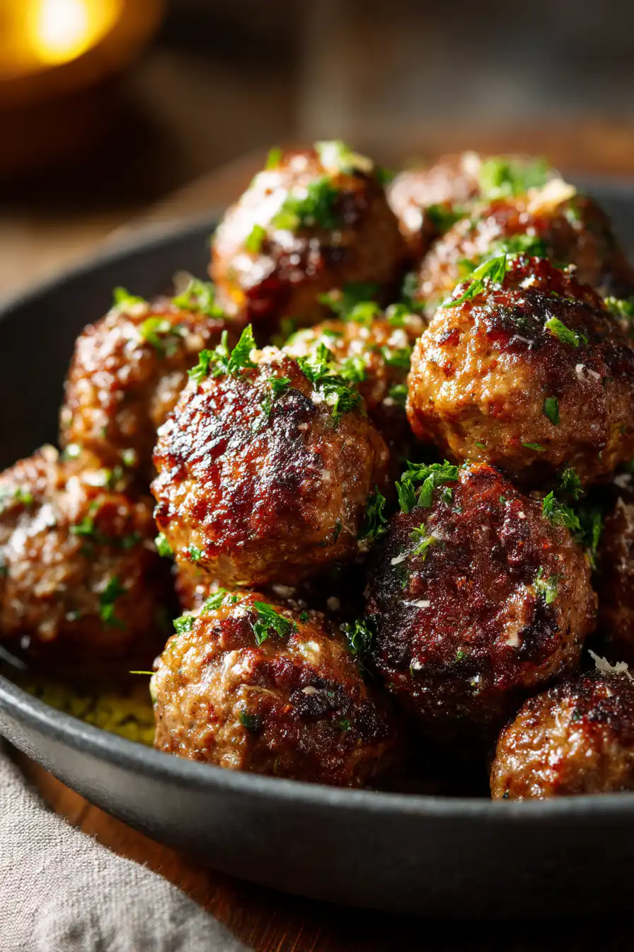 Keto Garlic Butter Meatballs 