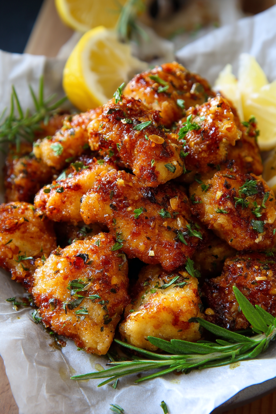 Lemon Garlic Chicken Bites