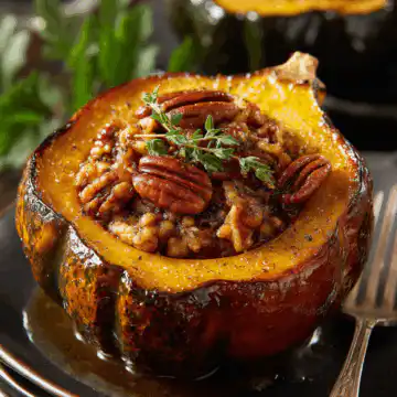 Maple Pecan Roasted Acorn Squash