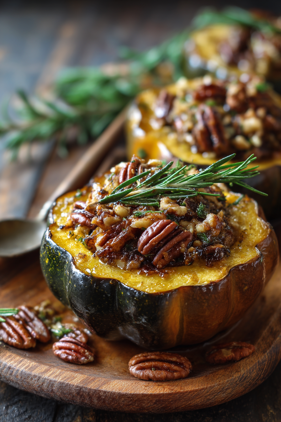 Maple Pecan Rosemary Acorn Squash