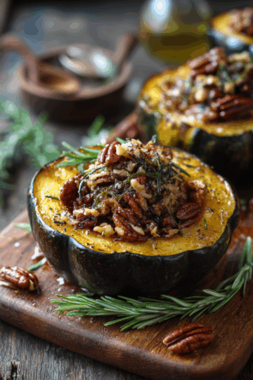 Maple Pecan Rosemary Acorn Squash