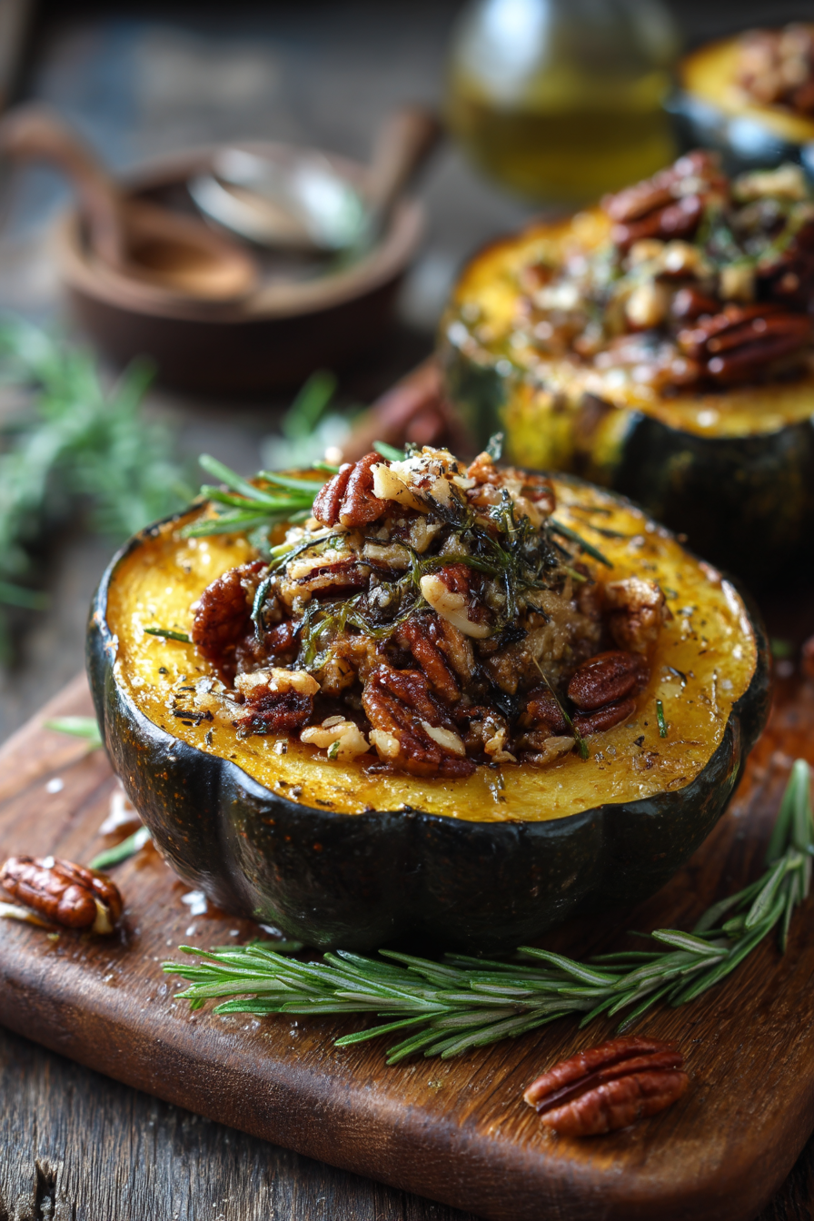 Maple Pecan Rosemary Acorn Squash