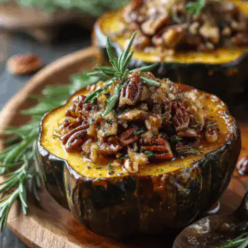 Maple Pecan Rosemary Acorn Squash