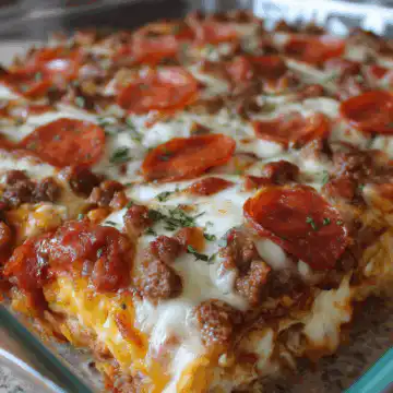 Meat Lovers Pizza Casserole