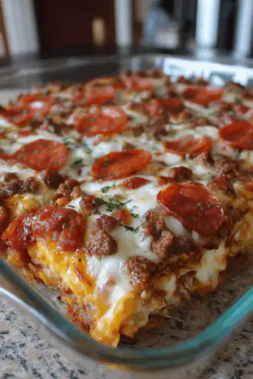Meat Lovers Pizza Casserole