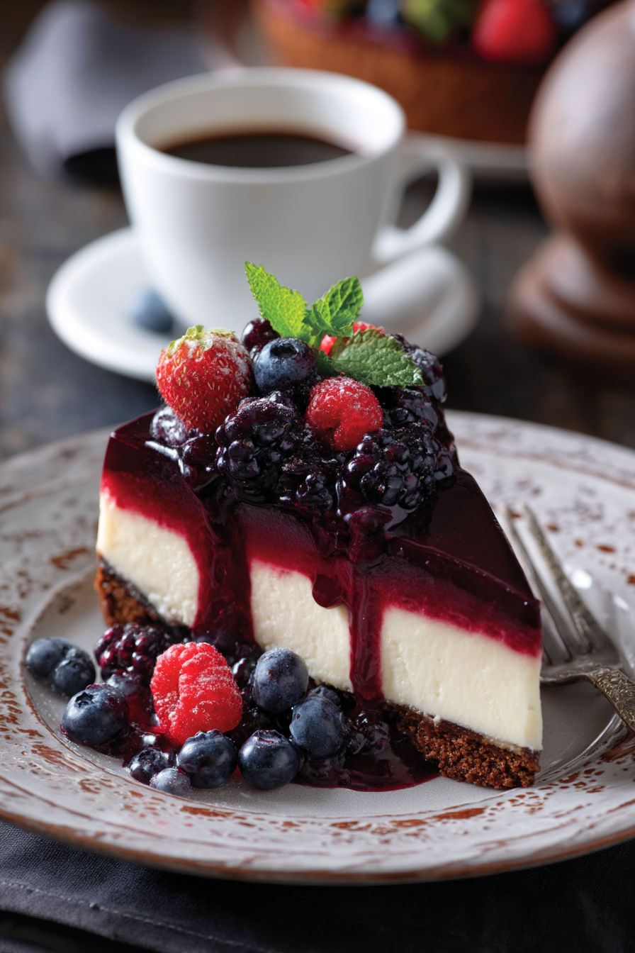 Midnight Berry Bliss Cheesecake