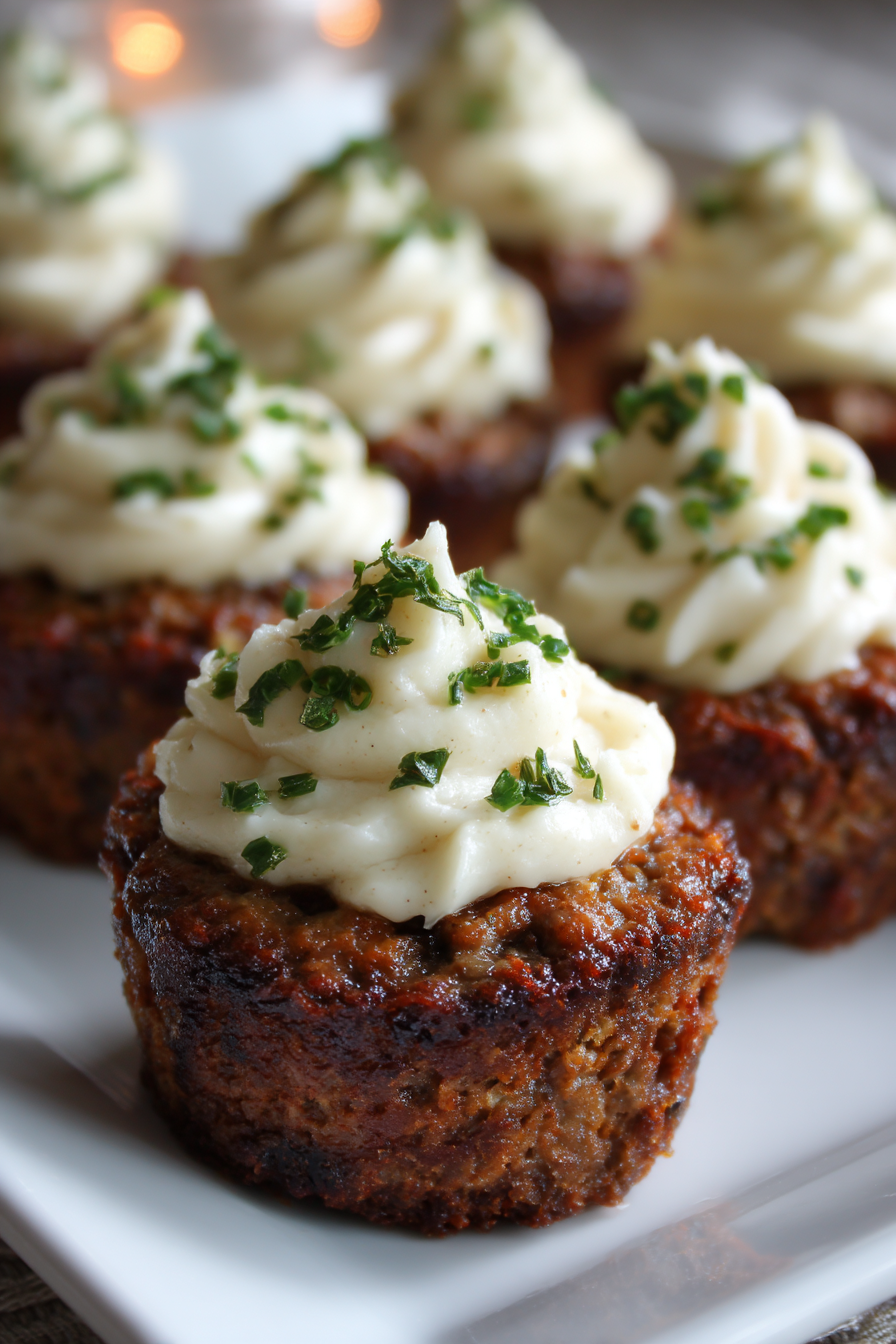 Mini Meatloaf Muffins with Mashed Potato Frosting