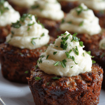 Mini Meatloaf Muffins with Mashed Potato Frosting