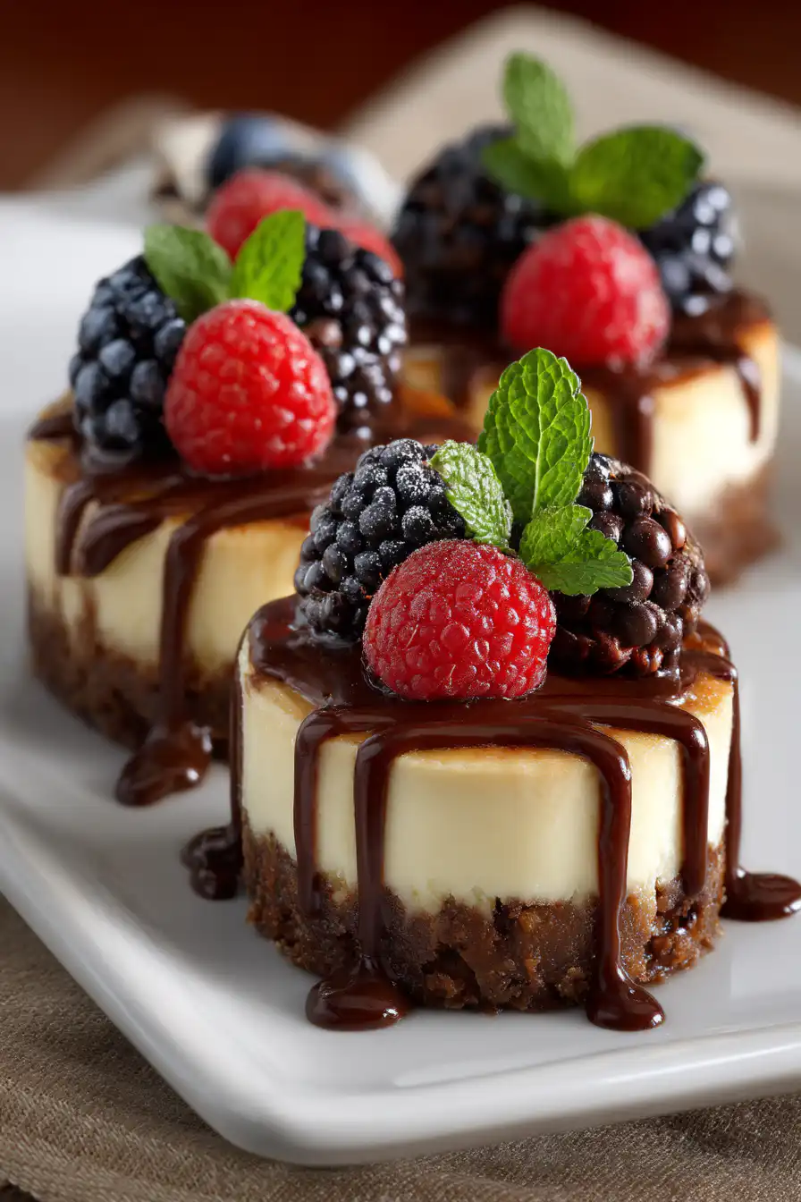 Mini Turtle Cheesecakes