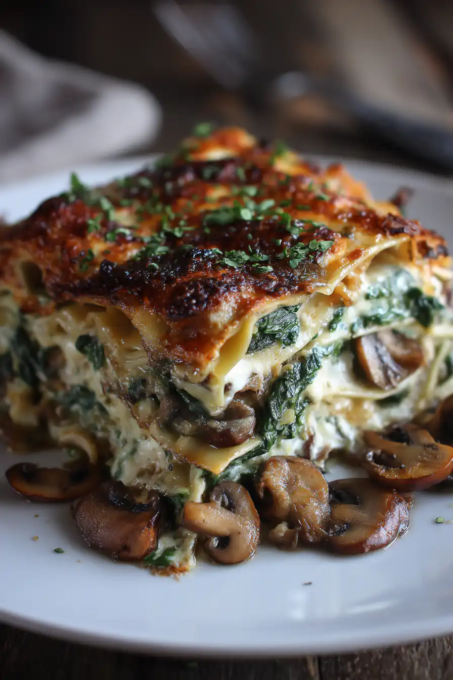 Mushroom And Spinach Lasagna Recipe - MushroomSalus