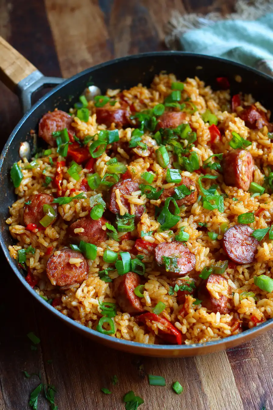 One-Pan Cajun Sausage and Rice Skillet Recipe