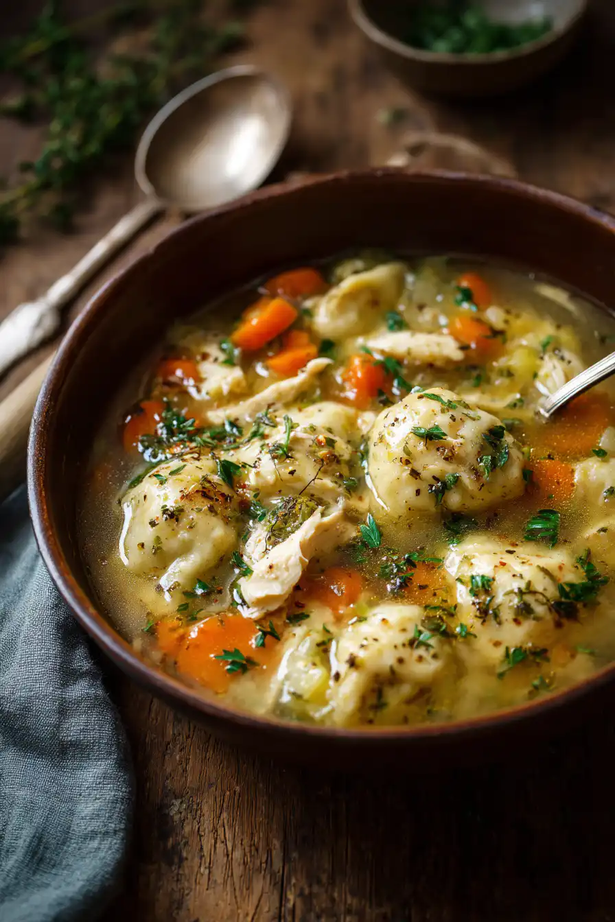 One Pot Chicken Dumpling Soup