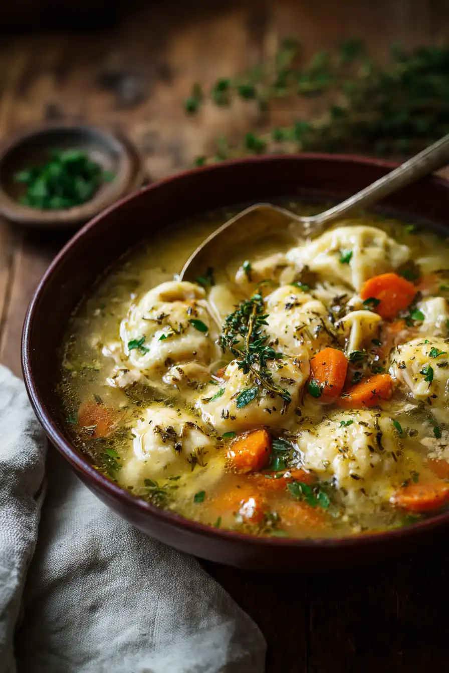 One Pot Chicken Dumpling Soup