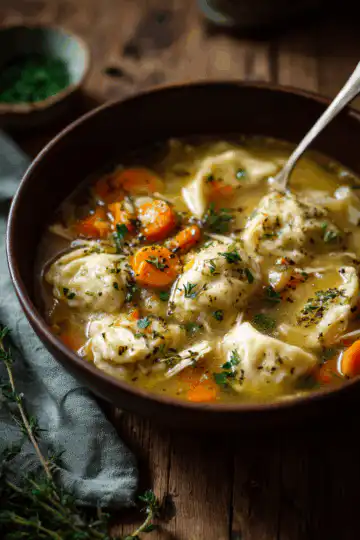 One Pot Chicken Dumpling Soup