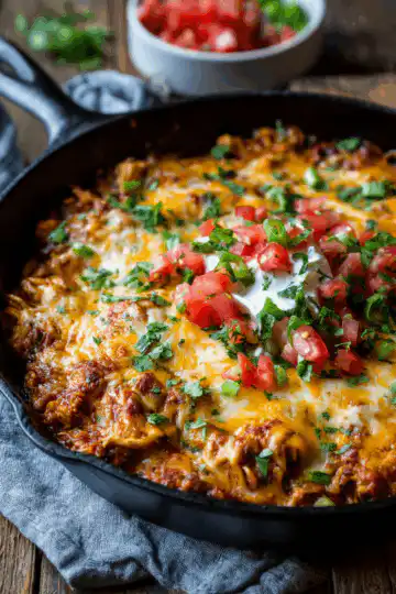 One Pot Keto Low Carb Chicken Enchilada Skillet