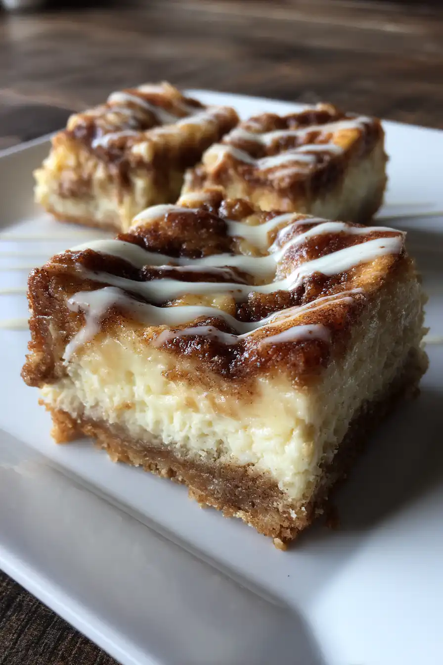 Ooey-Gooey Cinnamon Roll Cheesecake Bars