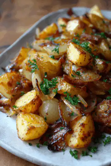 Oven Fried Potatoes & Onions