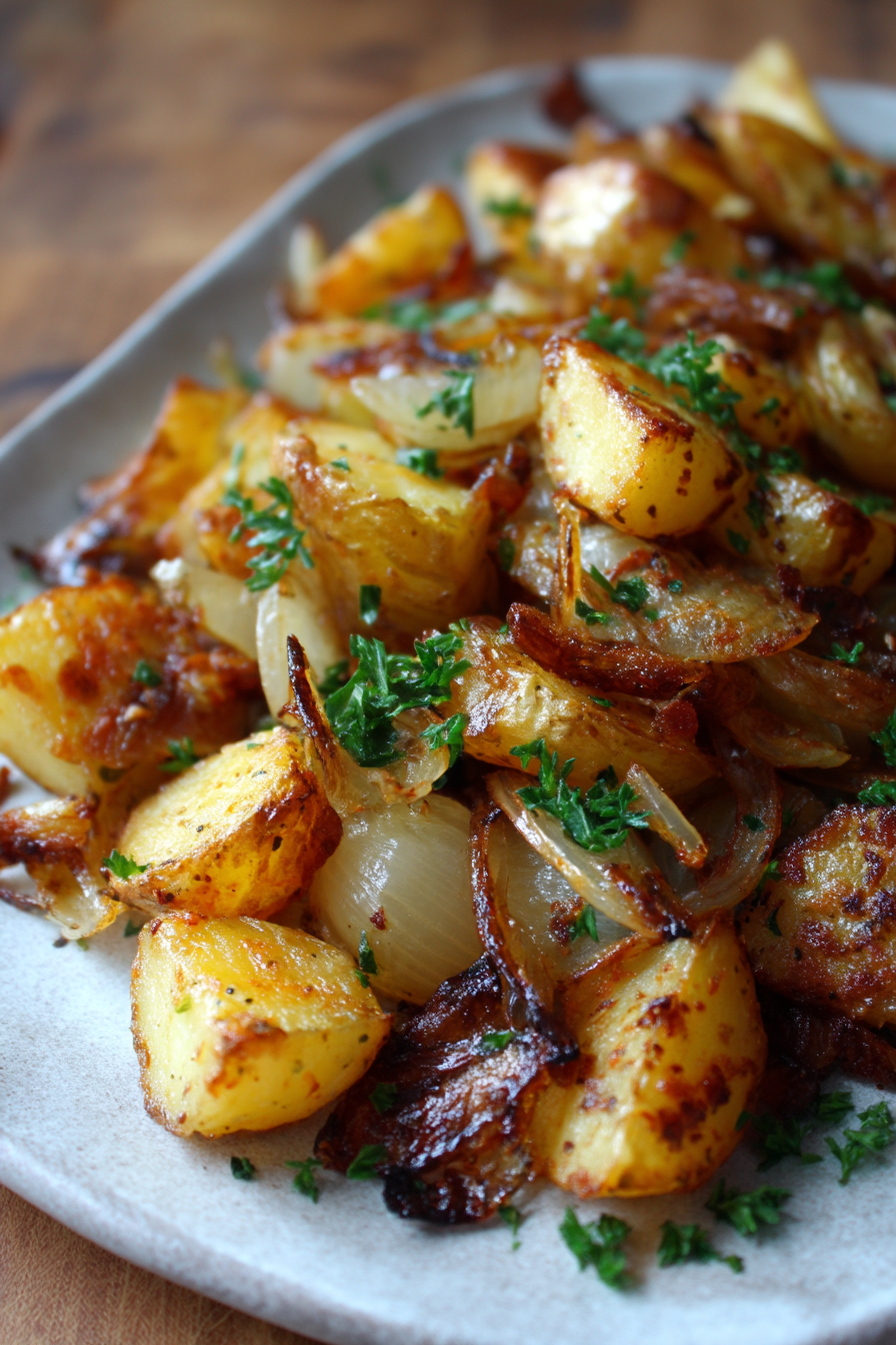 Oven Fried Potatoes & Onions