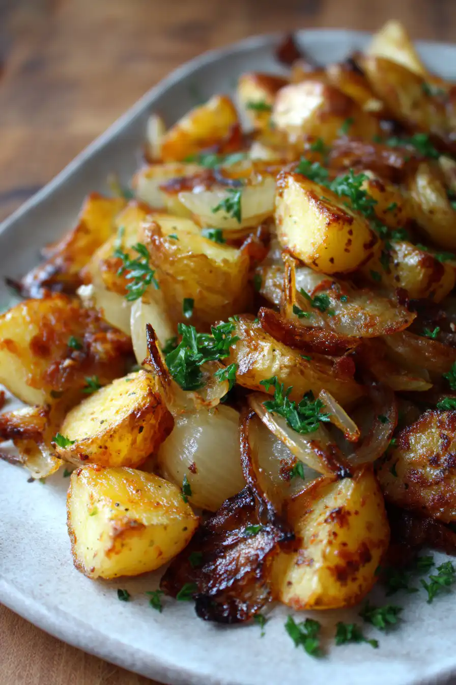 Oven Fried Potatoes & Onions