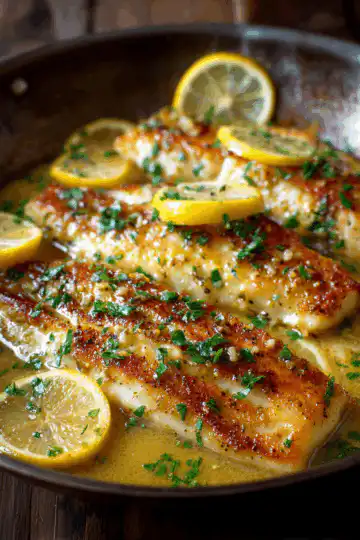 Pan-Fried Fish with Lemon Butter Sauce