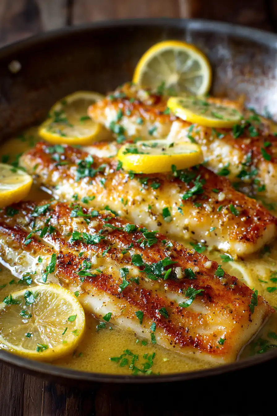 Pan-Fried Fish with Lemon Butter Sauce