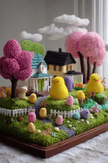 Peeps Easter Garden Cake