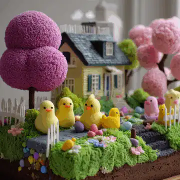 Peeps Easter Garden Cake