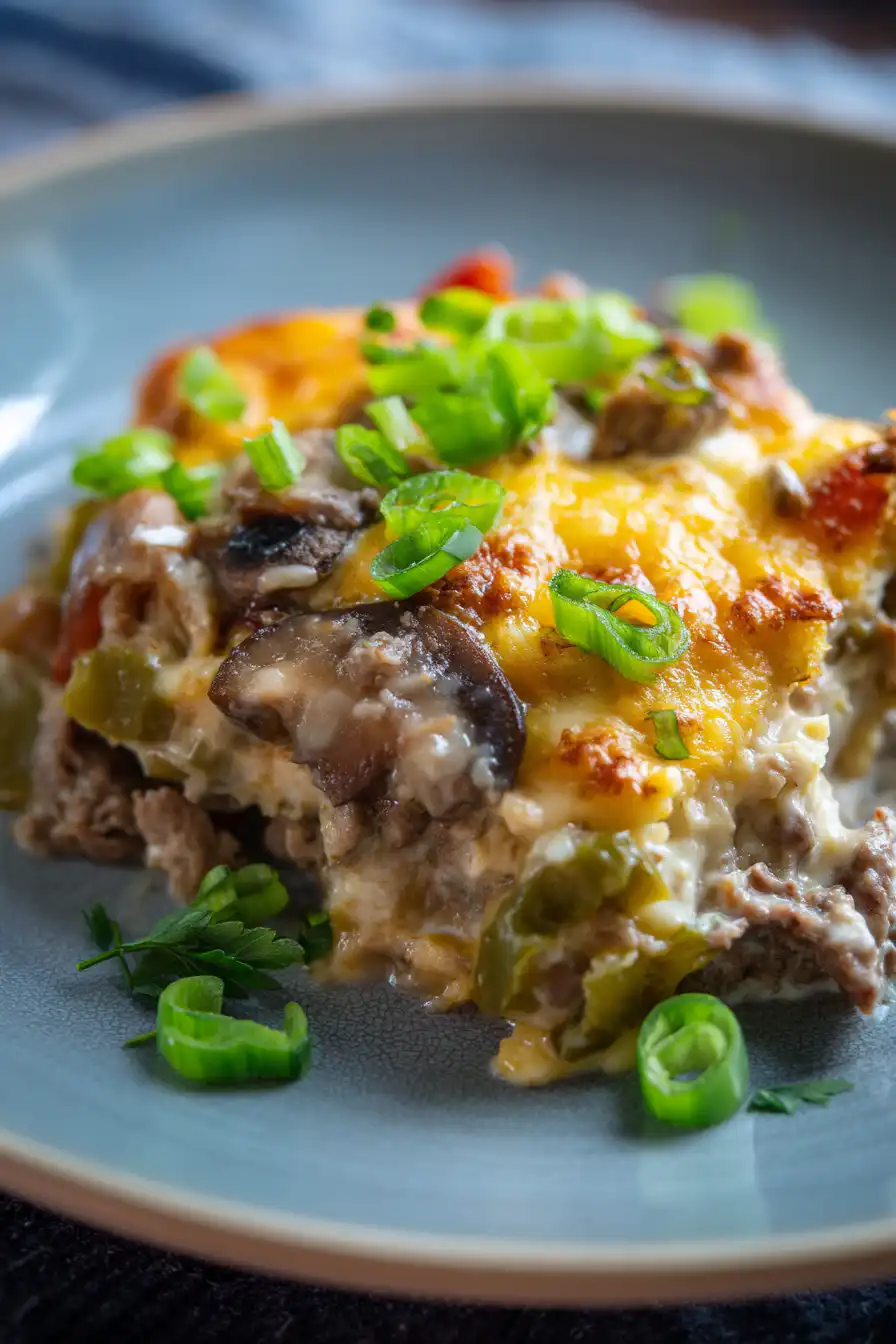 Philly Cheesesteak Casserole