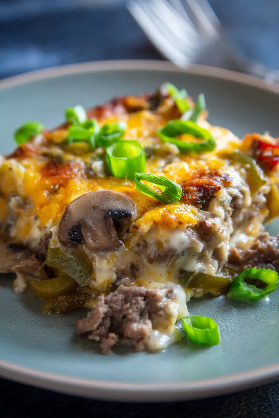 Philly Cheesesteak Casserole