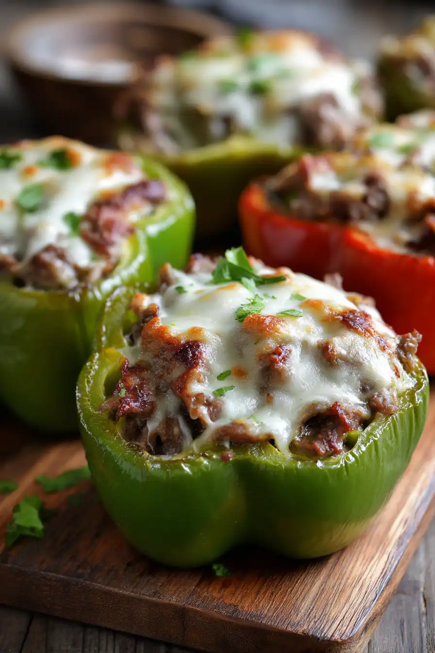 Philly Cheesesteak Loaded Stuffed Peppers