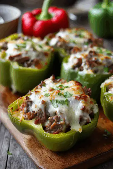 Philly Cheesesteak Loaded Stuffed Peppers