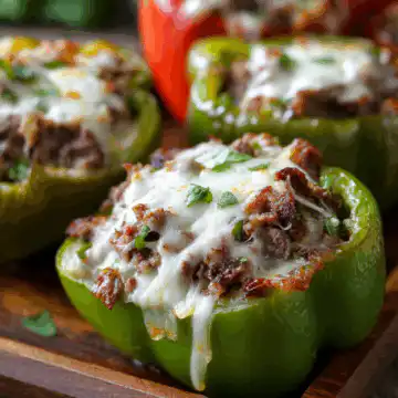 Philly Cheesesteak Loaded Stuffed Peppers