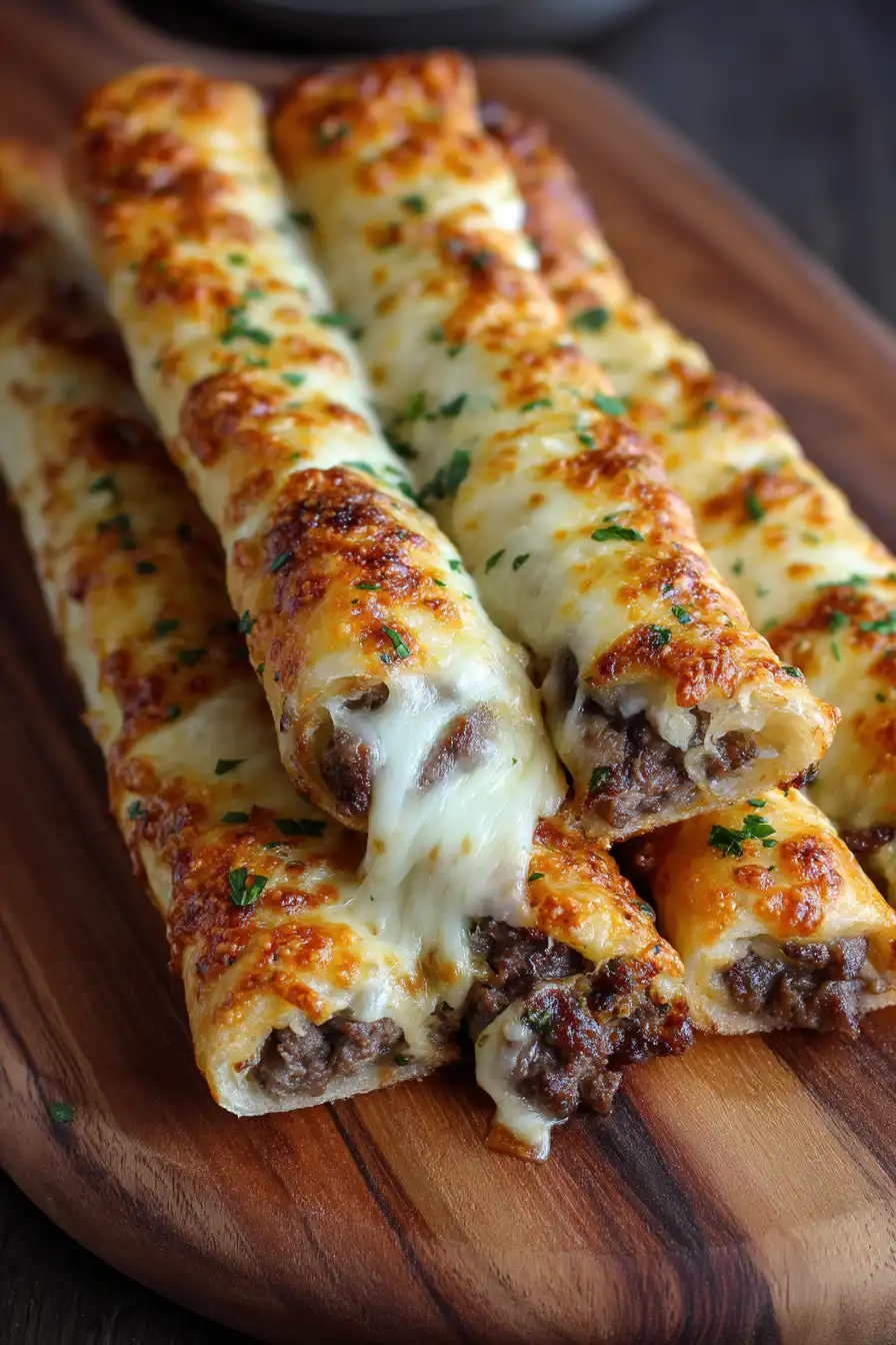 Philly Cheesesteak Stuffed Cheesy Breadsticks