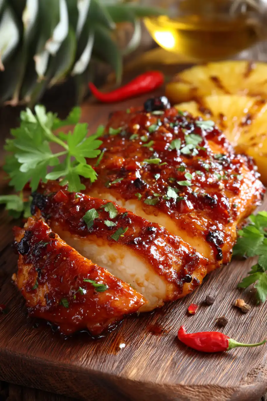 Pineapple BBQ Baked Chicken Breast