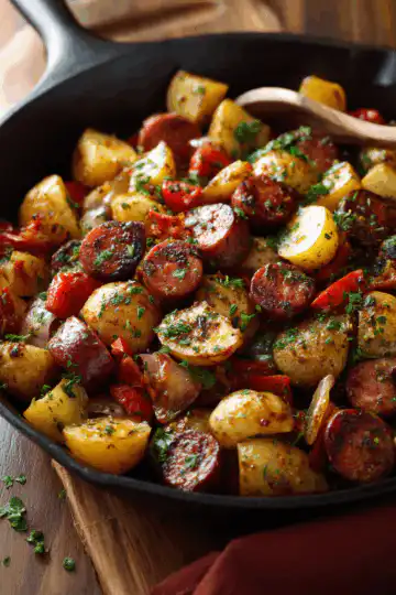 Potatoes And Sausage Skillet