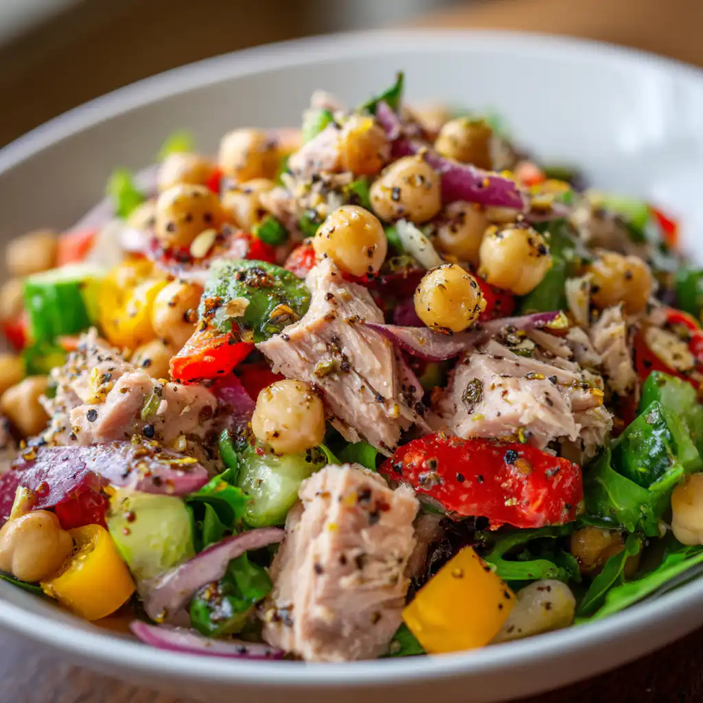Protein-Packed Tuna Garbanzo Bean Salad