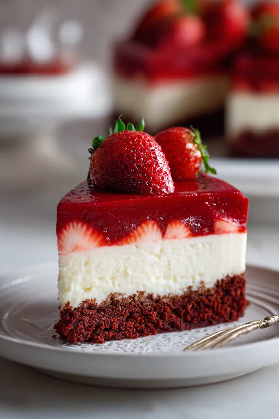 Red Velvet Strawberry Cheesecake