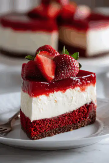 Red Velvet Strawberry Cheesecake
