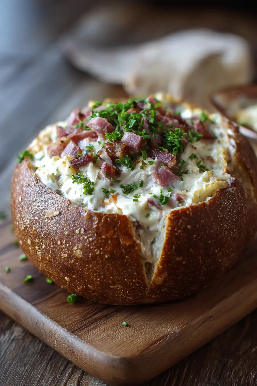 Reuben Dip in a Rye Bread Bowl