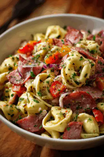 Salami-Mozzarella Tortellini Pasta Salad
