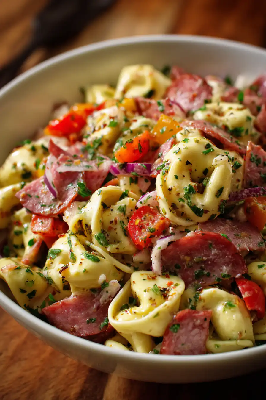 Salami-Mozzarella Tortellini Pasta Salad