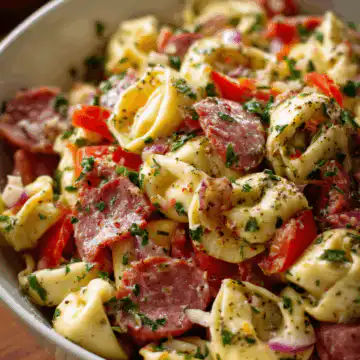 Salami-Mozzarella Tortellini Pasta Salad