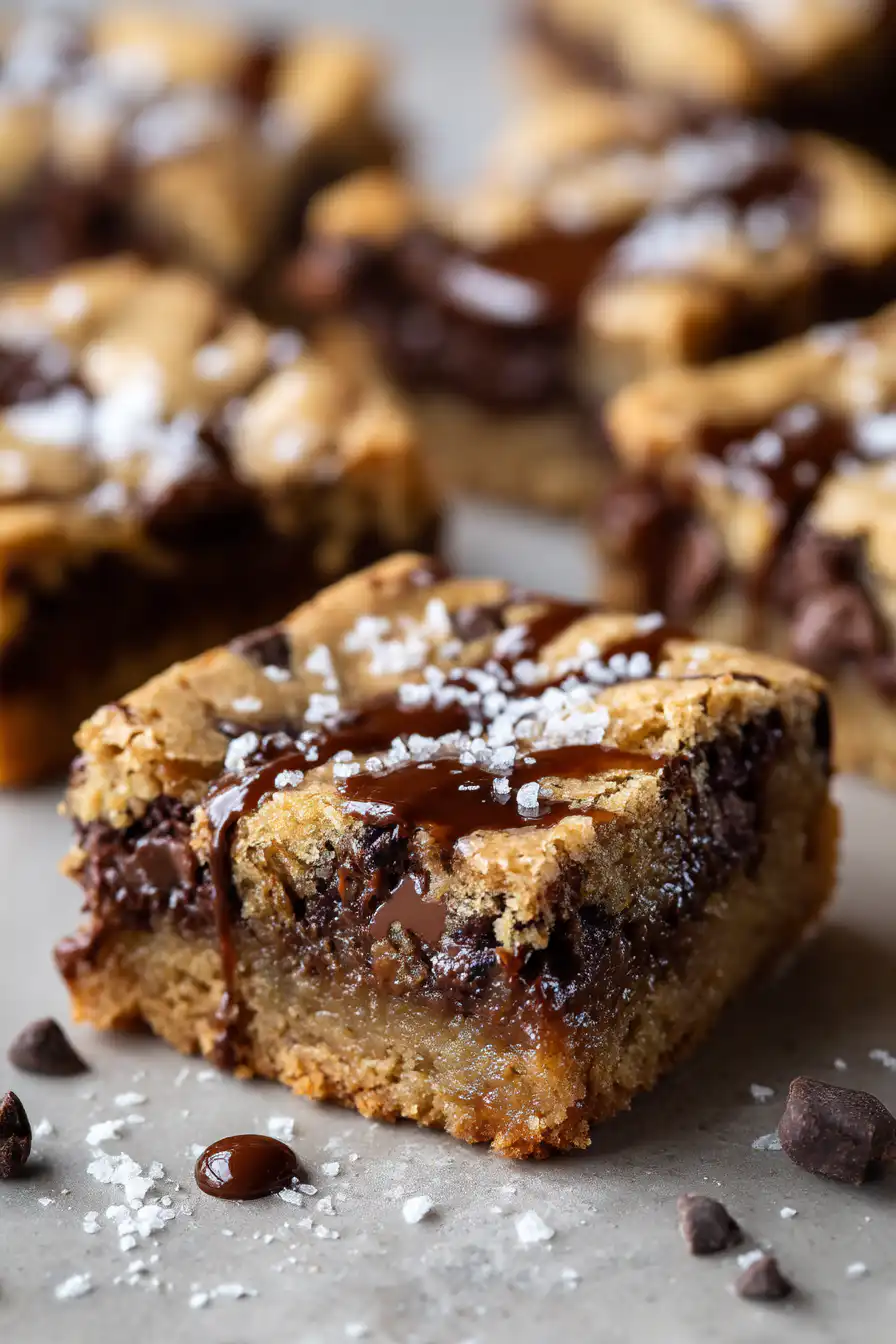 Salted Caramel Chocolate Chip Cookie Bars