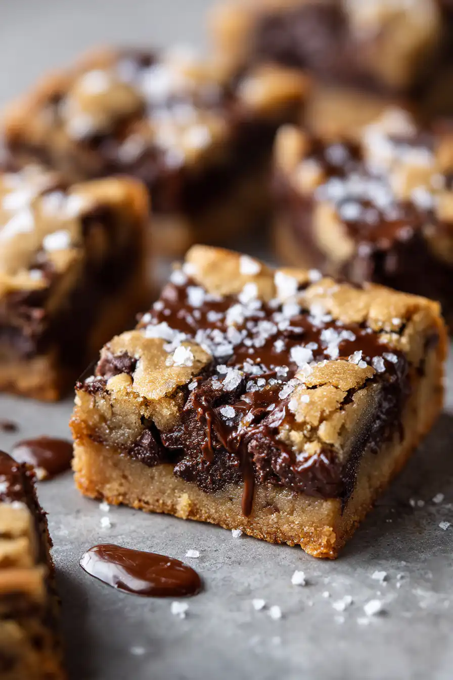 Salted Caramel Chocolate Chip Cookie Bars