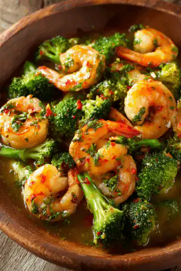 Shrimp and Broccoli Stir Fry in Garlic Sauce