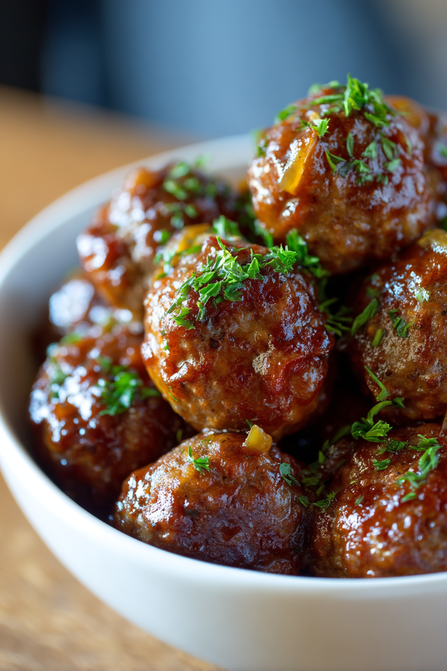 Slow Cooker French Onion Meatballs