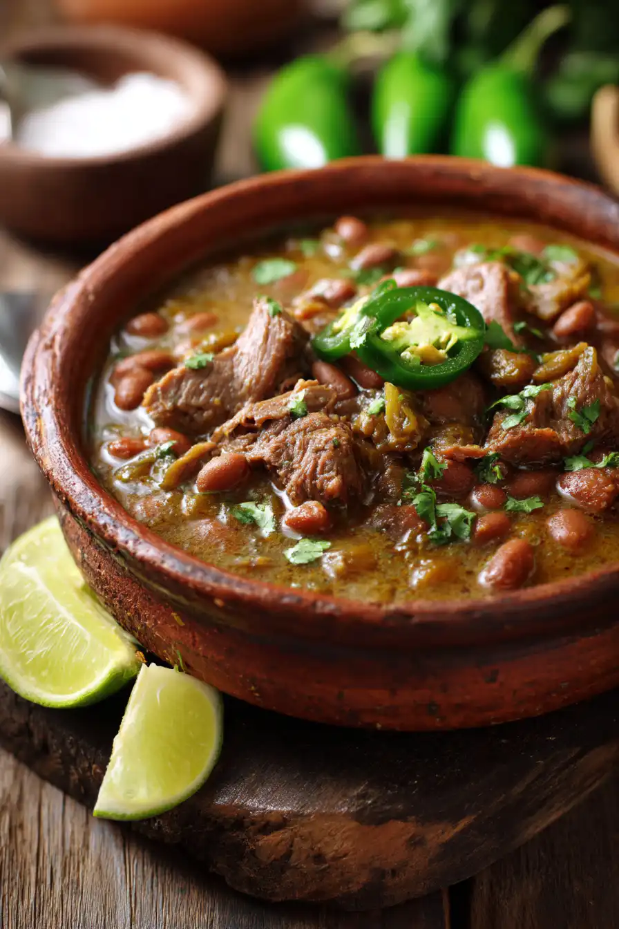 Slow Cooker Pinto Beans, Green Chile, and Beef