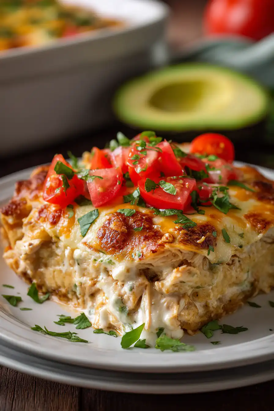 Sour Cream Chicken Enchilada Casserole